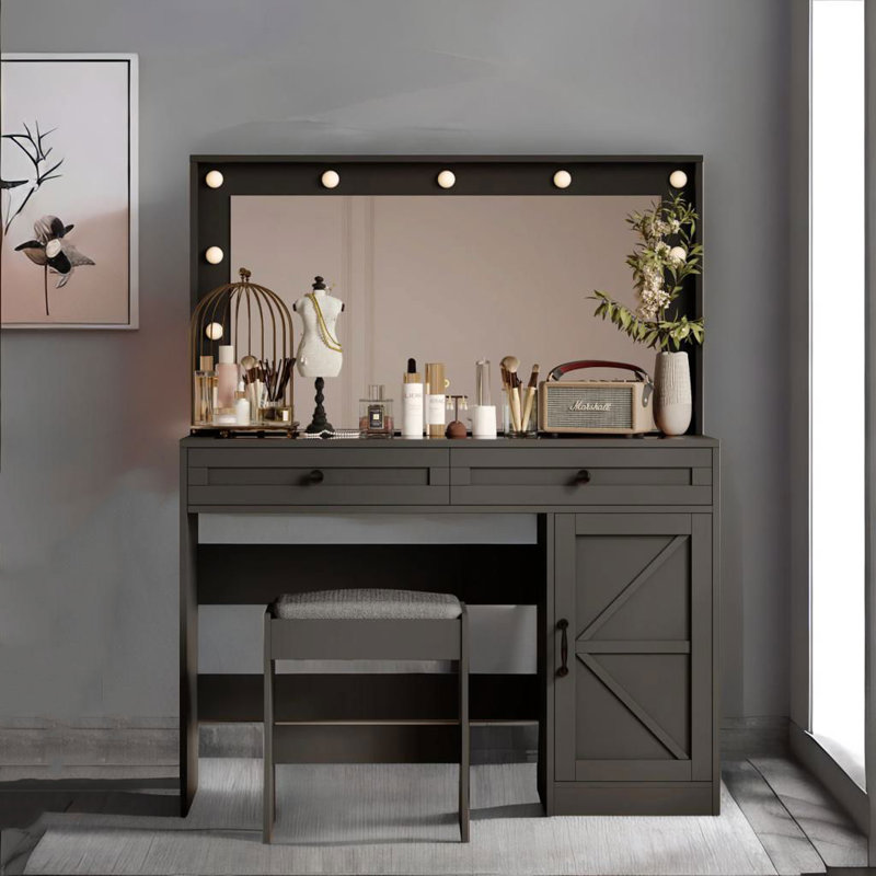 Coiffeuse Lanvy, Gris foncé