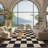 Modern Checkered Jute Area Rug - Washable, Non-Slip, Geometric Carpet for Living Room, Bedroom, Dining Room, Entryway - Indoor Outdoor, Mark Resistant -73734352-73734354