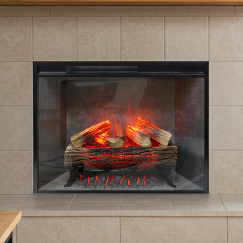Electric Smart Fireplace with Heat, 23.4" H x 29.5" W x 8.2" D
