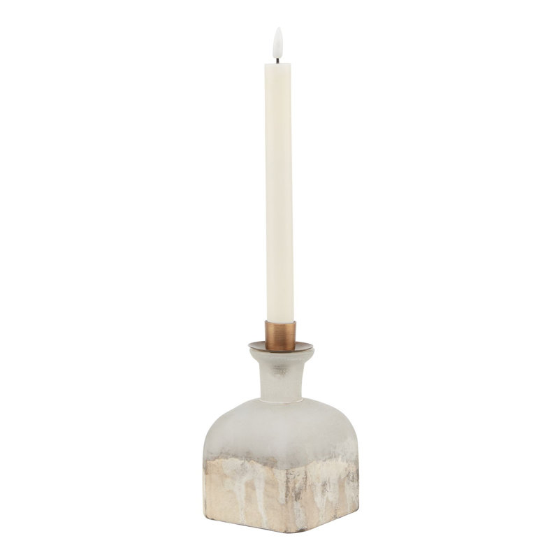 Catheline Handmade Glass Table Vase, 15cm H x 10cm W x 10cm D, Grey