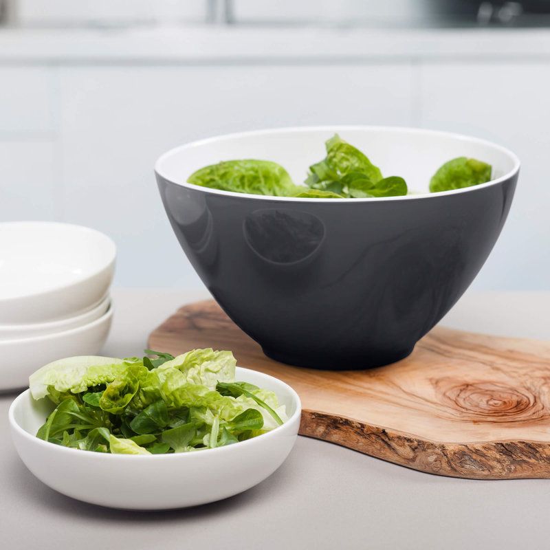 Zeal Melamine Salad Bowl, Dark Grey