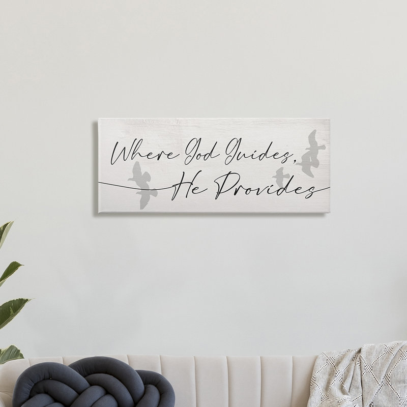 Dieu guide les provocations spirituelles, Giclée encadrée blanc bord de mer, H 13 po x l 30 po
