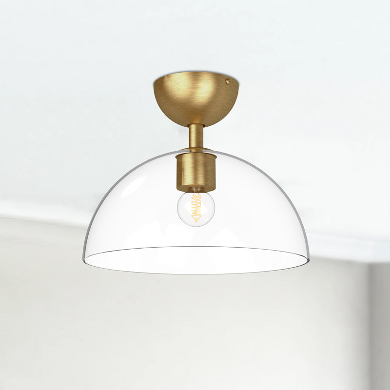 Plafonnier semi-encastré 1 lumière 12 po Casoria, Or brossé