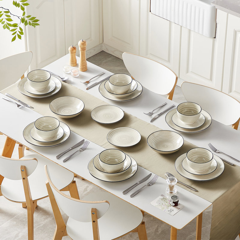 Bonbon 48 Piece Dinnerware Set, Service for 12 , Beige