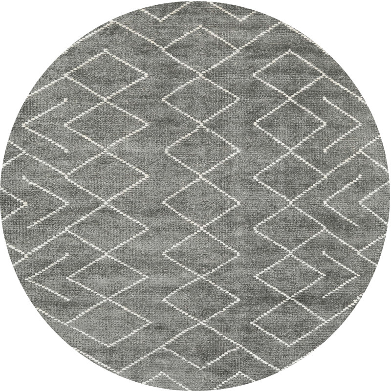 Geometric Indoor Rug, Round 4'