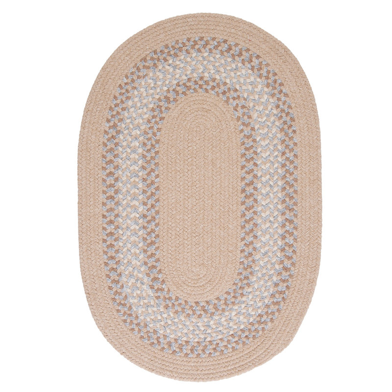 Tapis de zone avoine tressé géométrique Serafin, Ovale 3 pi x 5 pi