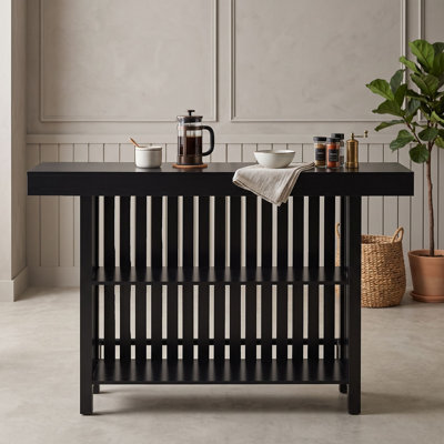 Table de bar multifonctionnelle à hauteur de comptoir avec rangement pour le vin à 2 niveaux et repose-pieds