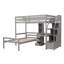 Lit mezzanine simple avec lit autonome, escalier de rangement, bureau, tablettes et tiroirs-1934667380