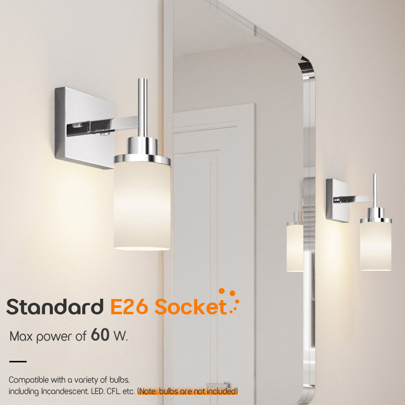 Éclairage pour salle de bain 1 lumière, Chrome poli