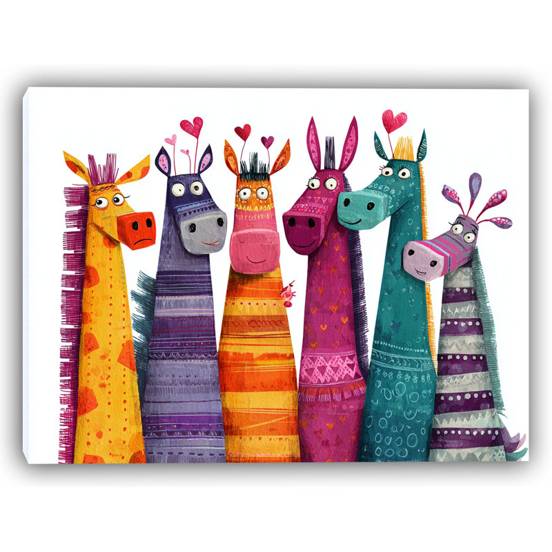 Heartful Horses - Art mural sur toile tendue, H 16 po x l 24 po