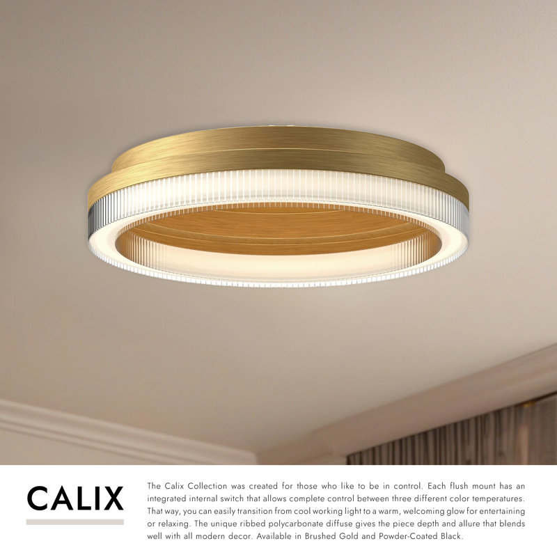 Calix LED Flush Mount, Black