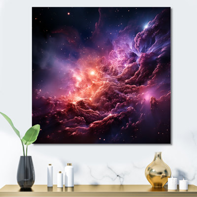 Abstract Purple Galaxy Storm V - Abstract Spirals Wall Art
