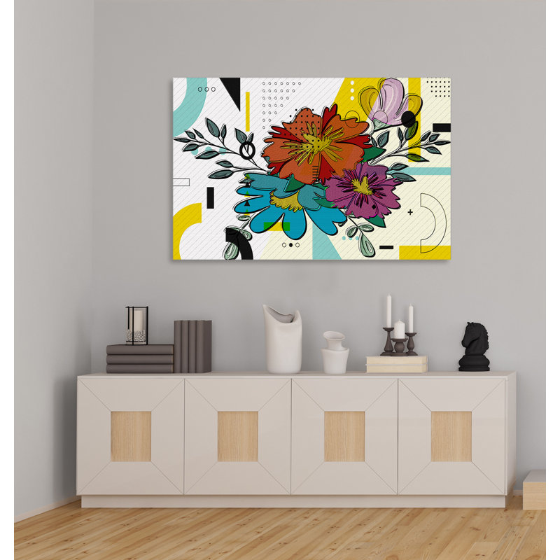 " Boho Flowers 125 " Painting Print, 20" H x 30" W x 1.5" D