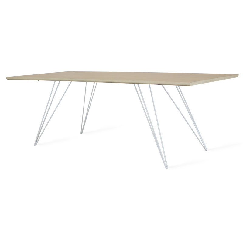 Williams Coffee Table, White, 18" H x 54" L x 23" W, Maple