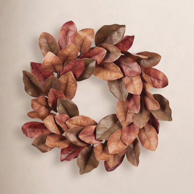 Fall Magnolia Leaf Wreath 24"D