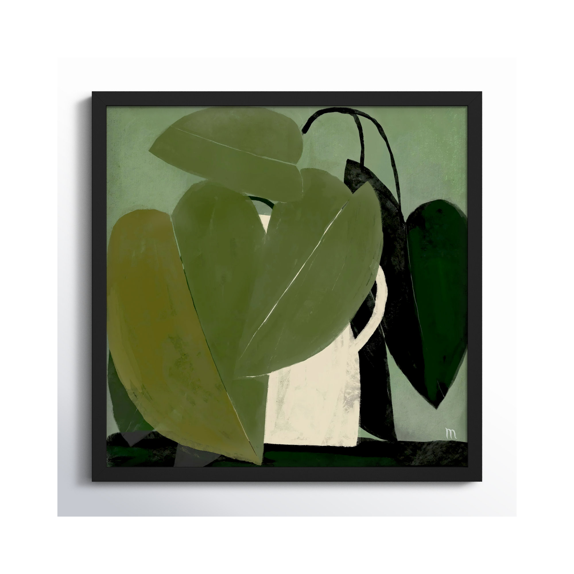 Green On Green by StudioM, 24" H x 24" W x 1.25" D, Black