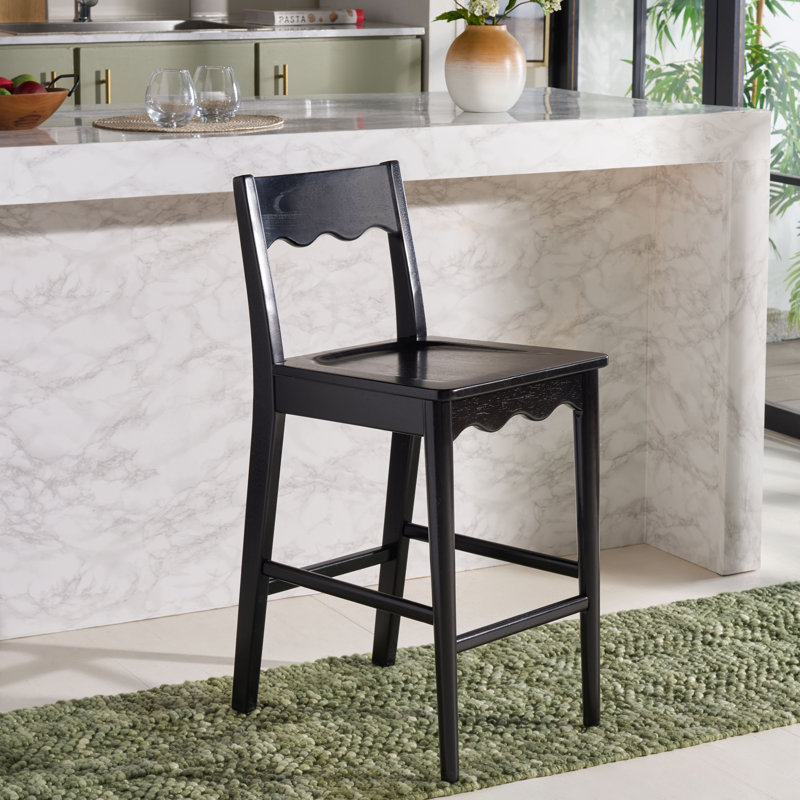 Rosetty Scallop Counter Stool, Black