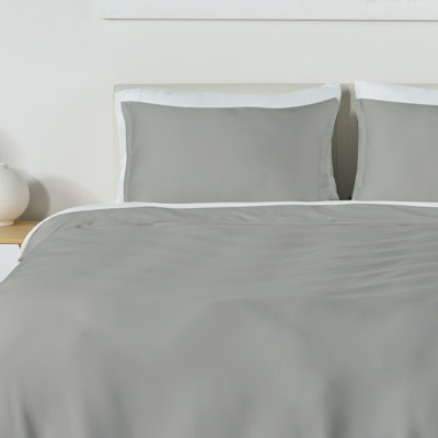Bedgear Performance Duvet & Sham Set – Queen Size | Moisture-Wicking Bedding with PowerSnap Technology | Soft, Breathable Cover for Hot Sleepers – Machine Washable, 88” x 92” Solid Grey