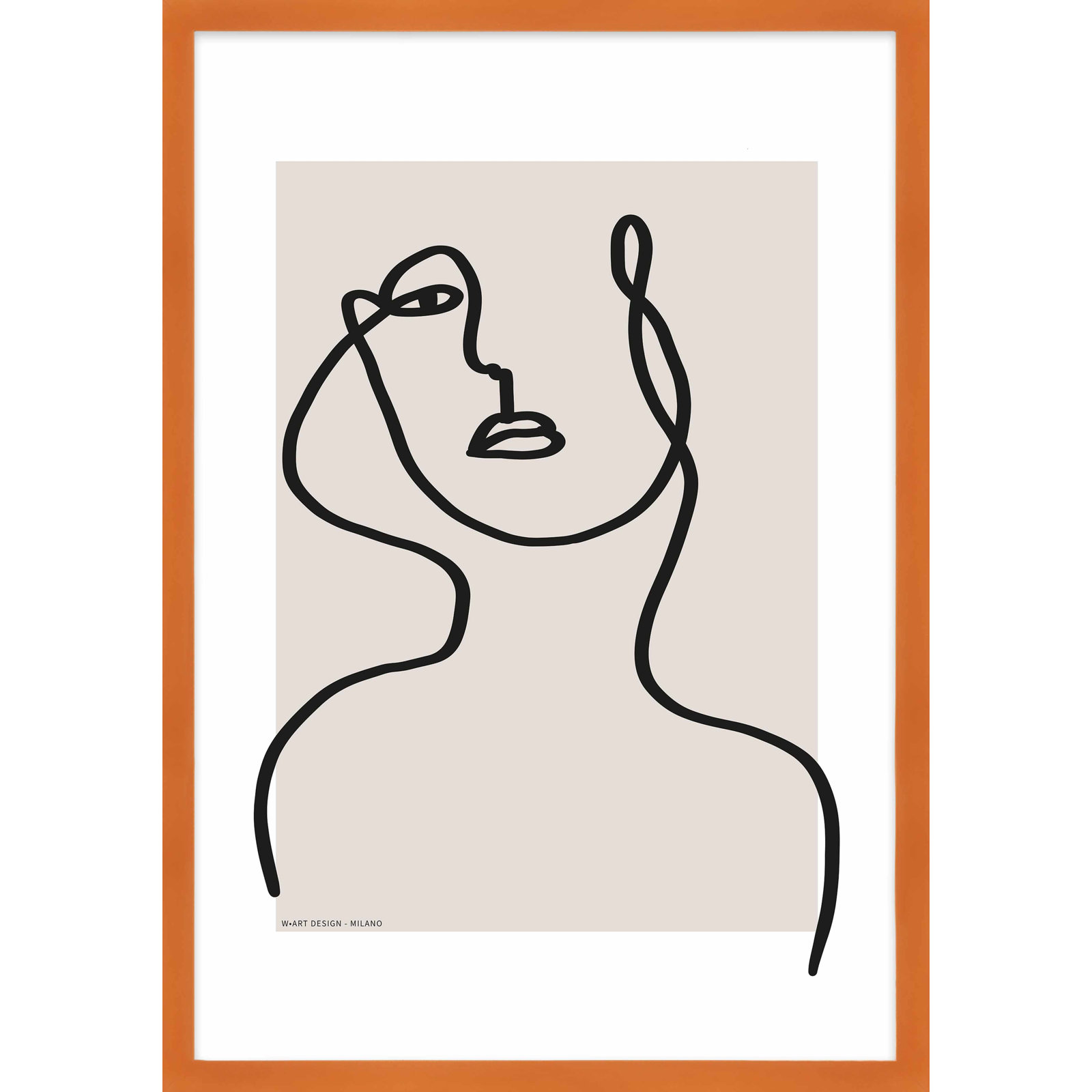 Romina Gadler "Figure and Form 3" Print, 38" H x 26.5" W x 1.25" D, Orange Framed Paper