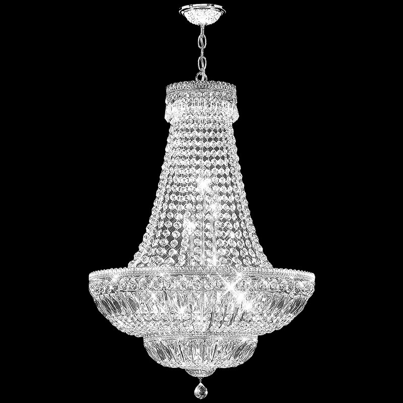 Imperial Chandelier, Silver, Chinese (K9), 34" H x 24" W x 24" D