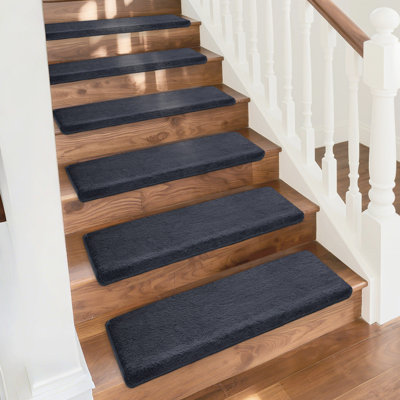 Scarlettrose Plush Bullnose Non-Slip Indoor Stair Tread（Set of 14）