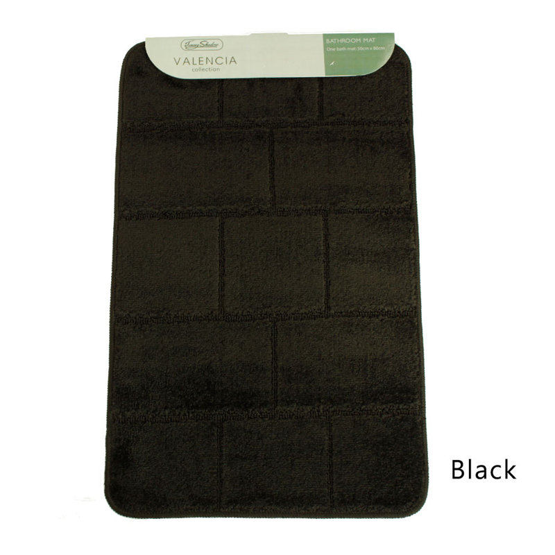 Abibail Non-Slip Bath Rug, Black