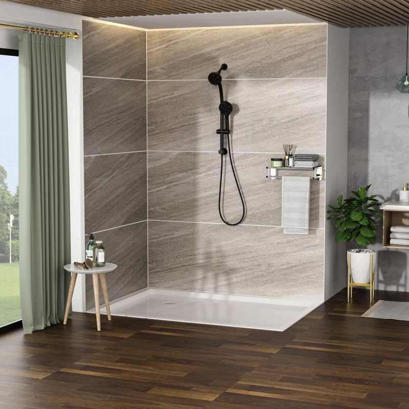 4.7" Rain Showerhead And 8 Handheld Shower, Matte Black, Slide Bar Included Adjustable Unit, Matte Black