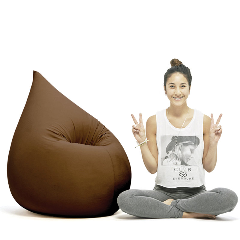 Elly Refillable Bean Bag Chair, Brown
