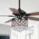 52" Torrie 5 - Blade Crystal Ceiling Fan with Remote Control and Light Kit Included