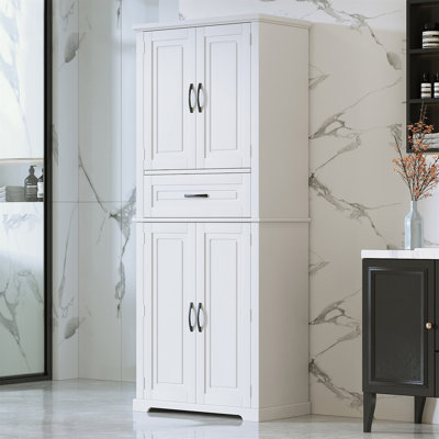 Bathroom Storage Cabinet With Adjustable Shelf, Multi-Functional Space, And Smooth Sliding Drawer
