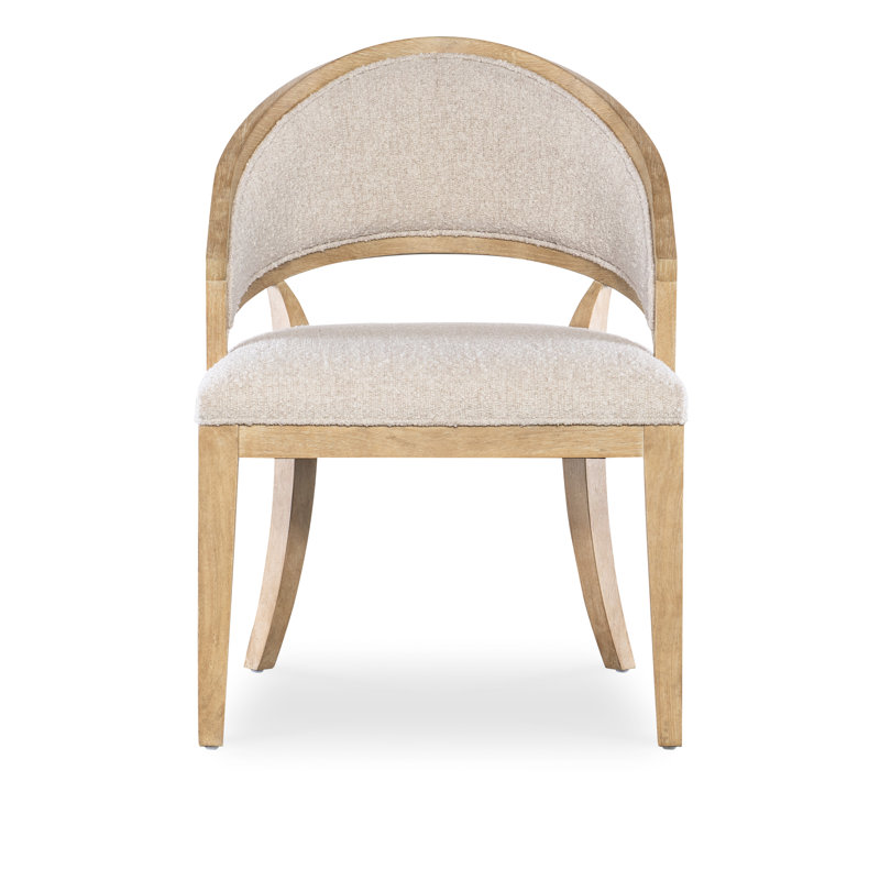 Retreat Cane Barrel Back Chair, Light Wood/Dune