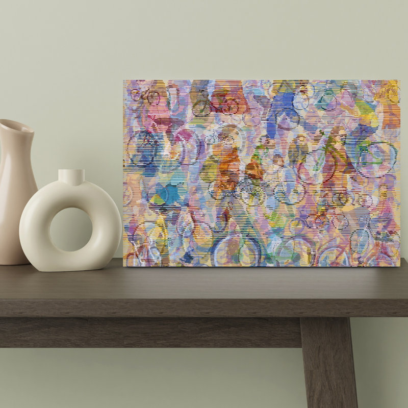 «Vibrant Cycling Motion», impression d'art contemporain contemporain abstrait, 12" H x 18" W