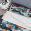 Ensemble de housse de couette Blue and Orange Swirling Harmony Waves II-1904007338