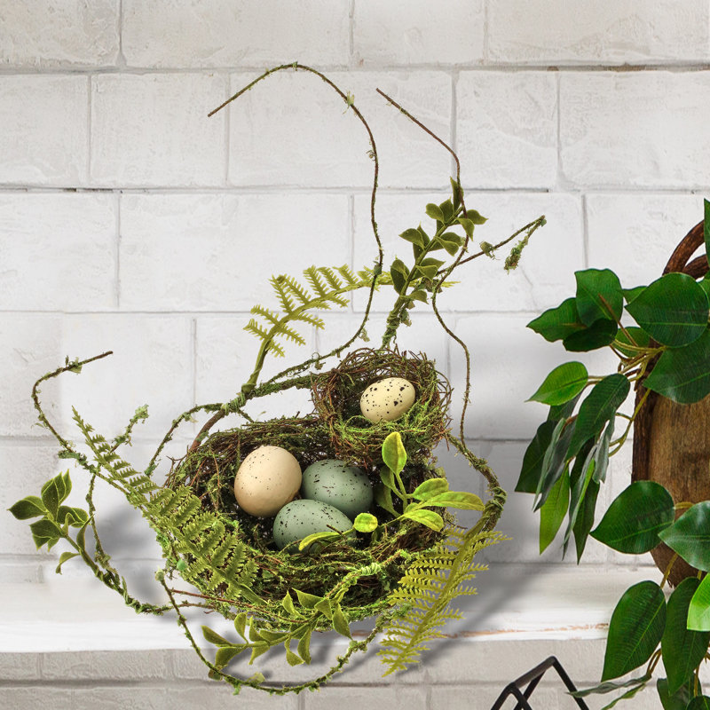 Faux Robin's nest decor