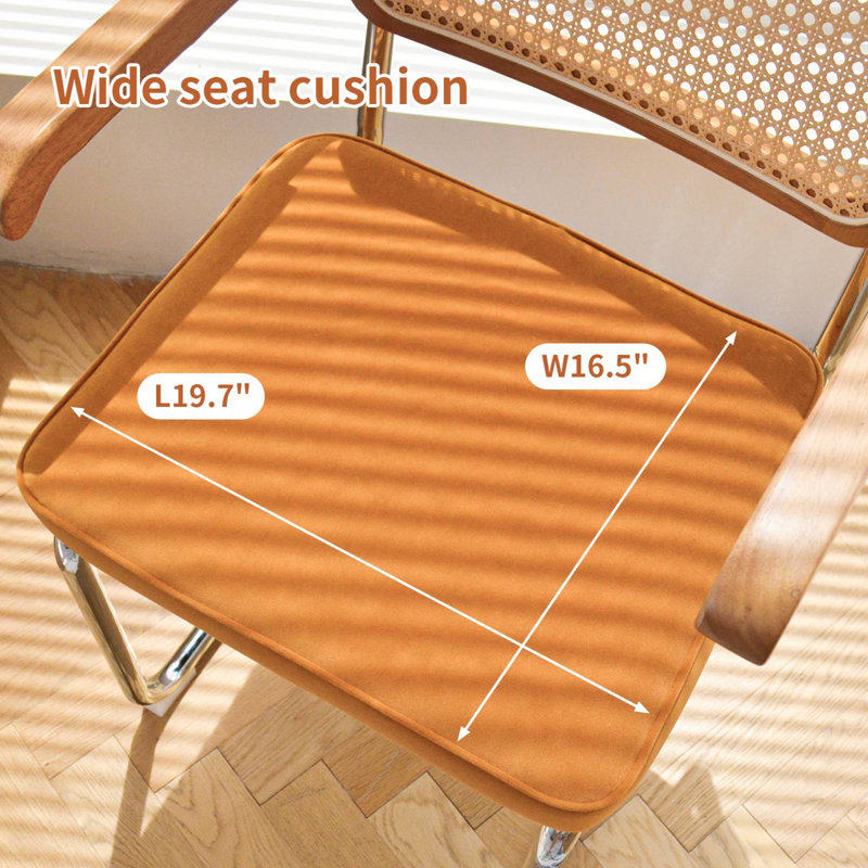 Modern Cantilever Upholstered Rattan Accent Chair Set Of 2, Orange