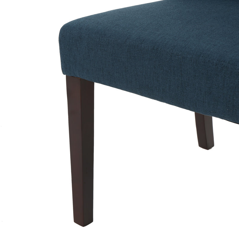 Chaise de salle à manger rembourrée Toshia, Bleu marine