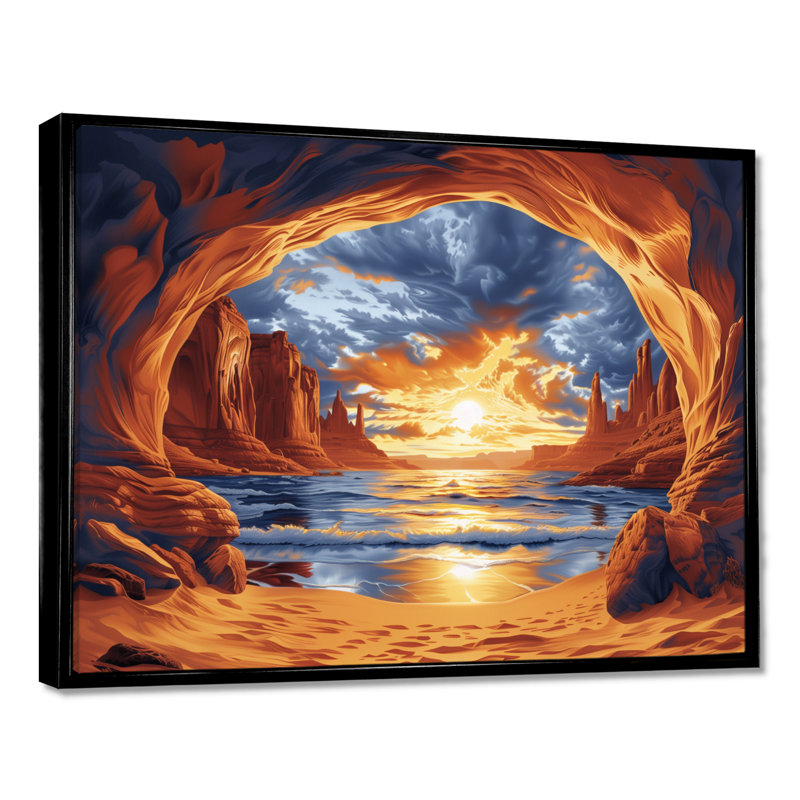 Markaysia - Canyon Wall Art Living Room, Toile avec cadre flottant noir, H 12 po x l 20 po x P 1 po