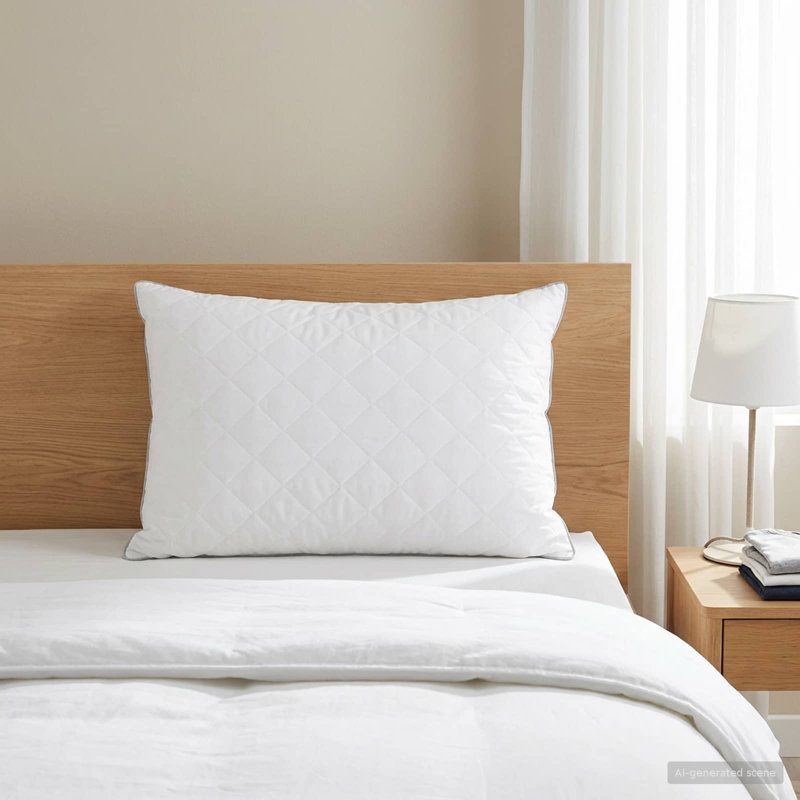  Pillow FULDA White 100% Goose Down & Feather Quilted Bedding Washable, 60 x 70cm