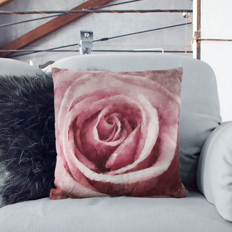 Pretty Rose Flower Cushion with Filling, 55cm H x 55cm W x 20cm D