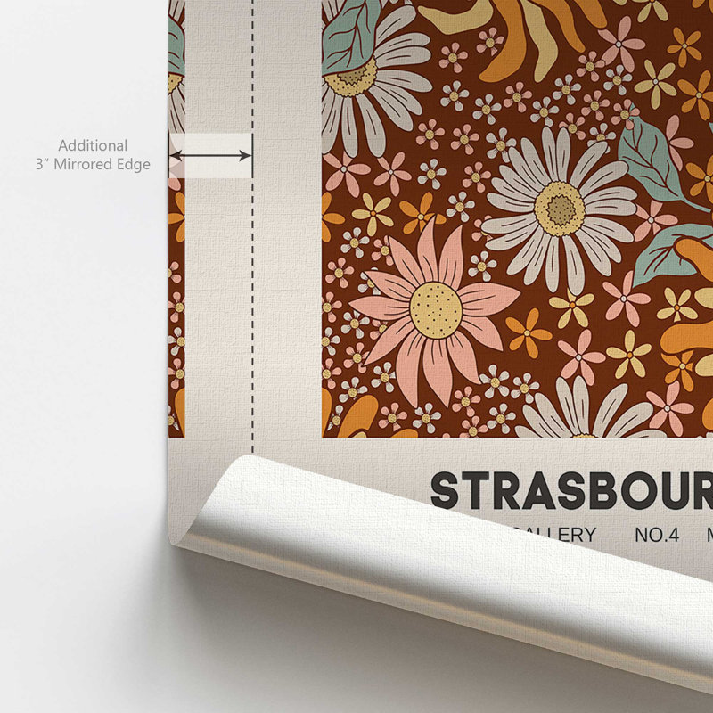 Impression rétro du marché aux fleurs de Strasbourg, Toile tendue, H 36 po x l 24 po x P 1,25 po