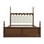 Lit plateforme en bois massif néo-classique Cadell avec tête de lit tapissier festonnée et colonnes-131996458-131996460