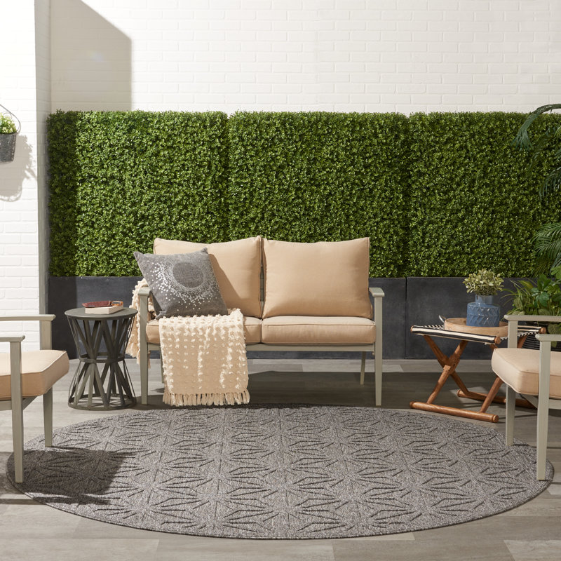 Allesandra Geometric Indoor / Outdoor Rug, Round 7'10"