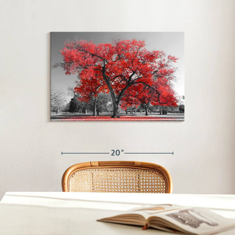 " Red Tree Canvas Print ", 16" H x 24" W x 1.25" D