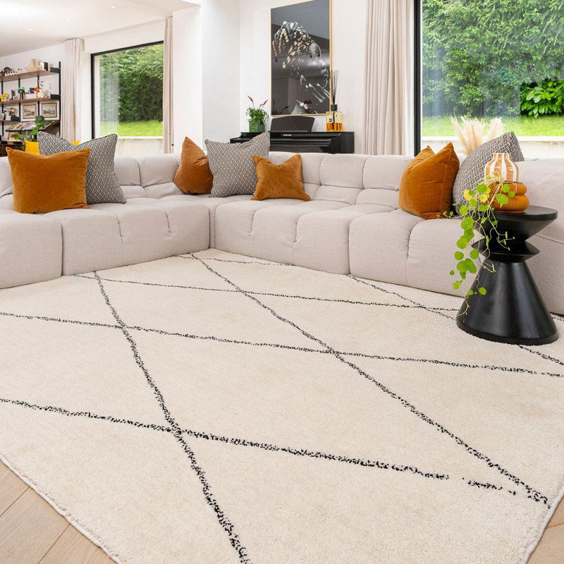 Solid Colour Machine Tufted Shag Area Rug, 120cm x 170cm