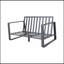 Canapé double + table basse rectangulaire, coussins brun clair-1751074556