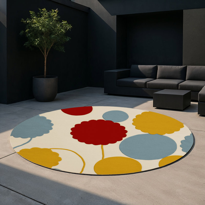 Breezy Vibe Indoor And Outdoor Area Rug, Round 5'
