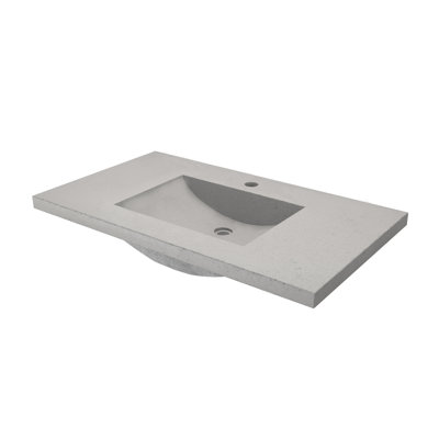 Plateau de meuble-lavabo simple en béton 36,5 po avec lavabo Palomar