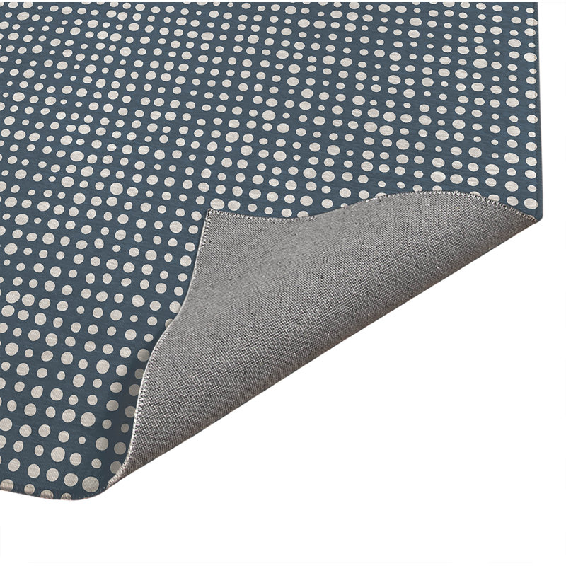 Paillasson à pois assortis, Bleu, L 60 po x L 84 po