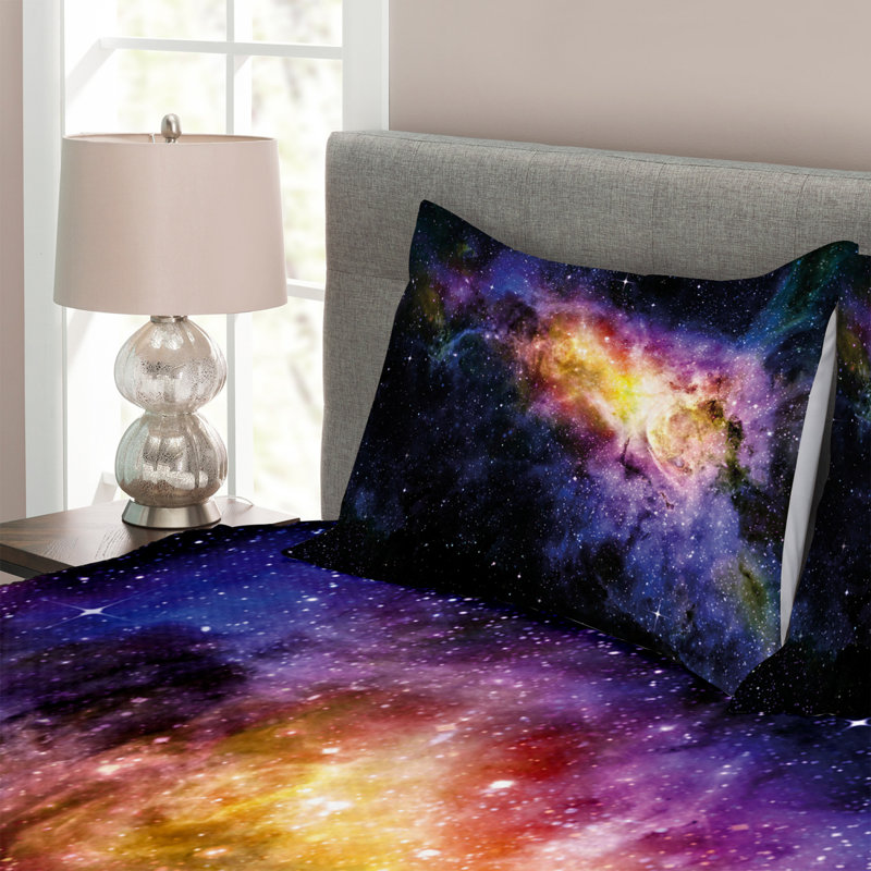 Galaxy Bedspread Set with Shams, 220 x 264 cm