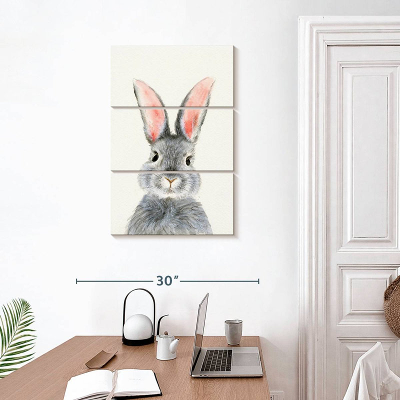 Brampt Fluffy Gray Bunny, 32" H x 20" W